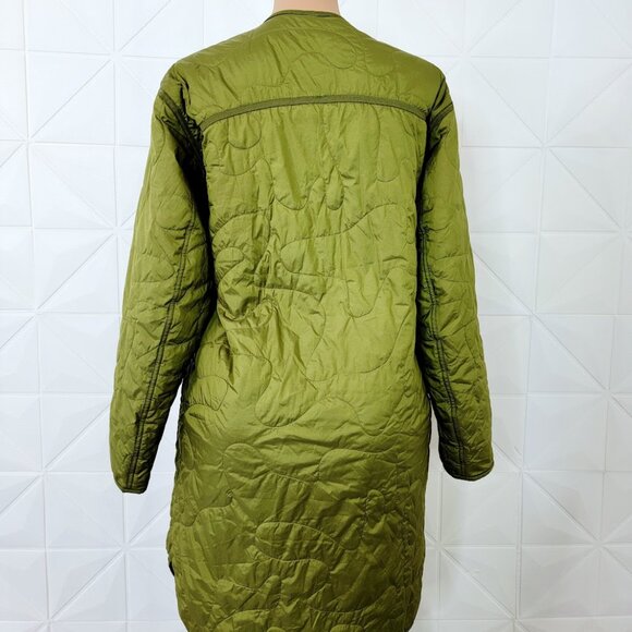 Lululemon Women's Heathered Juniper Green Insulated Quilted Long Bomber Jacket 8 - Picture 5 of 9